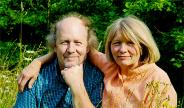 Karl and Bev Black, founders of Olympic Mountain Ice Cream, in a summer meadow