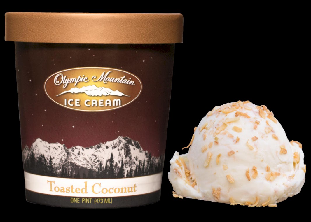 Toasted Coconut pint with a scoop