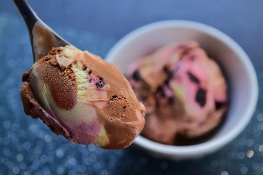 Spoonful of spumoni ice cream