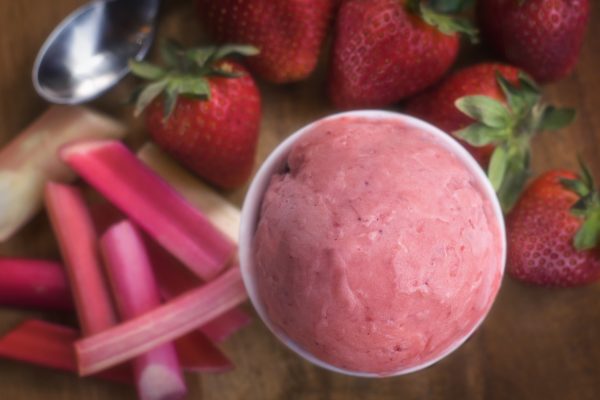 Strawberry rhubarb sorbet